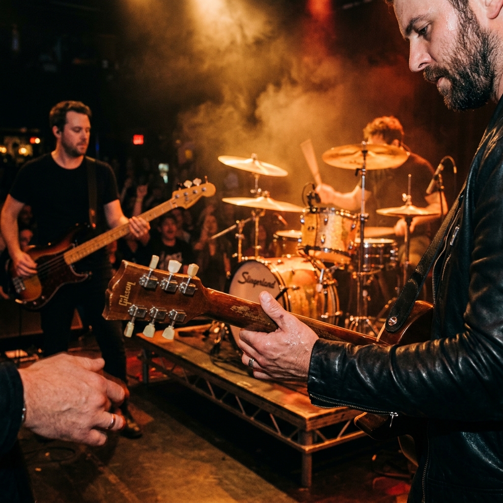 Band performing live on stage
